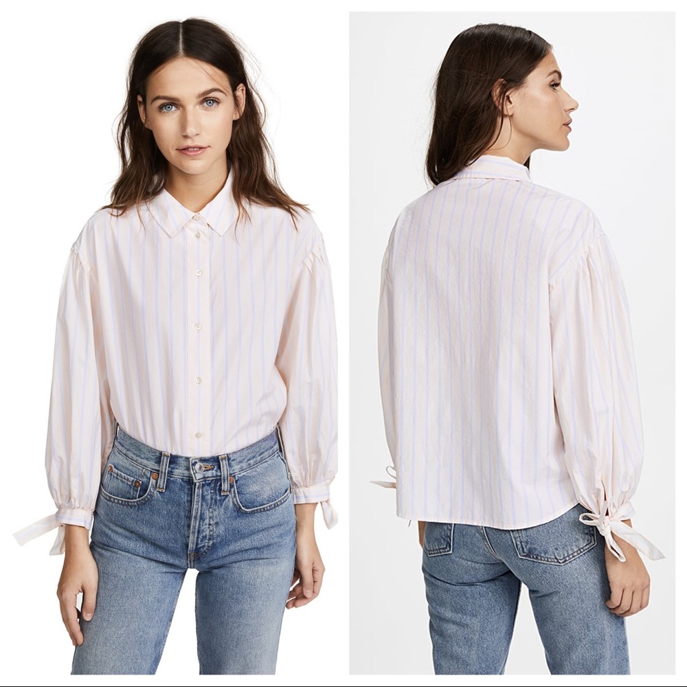 Frame Tie Cuff Shirt Striped Shirt in size XS